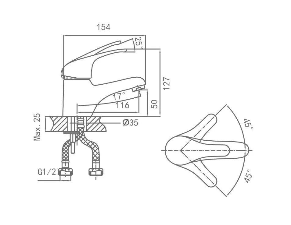 Смеситель для умывальника CALORIE 1021 A01