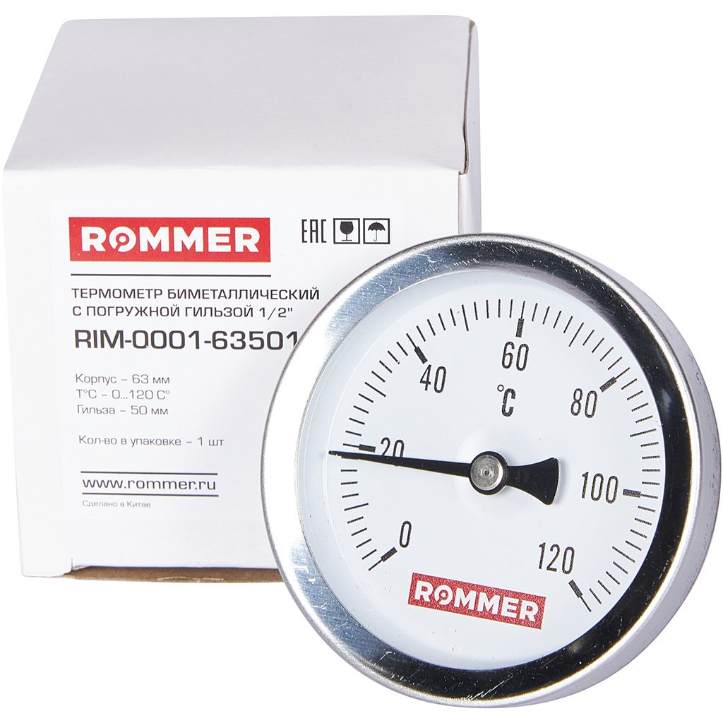 Термометр ROMMER 120 град. L=50. RIM-0001-635015