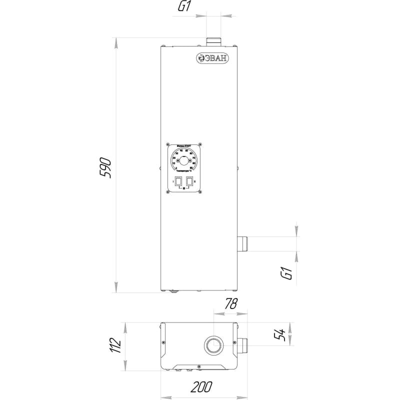 Котел электрический 9кВт ЭВАН Warmos START 2024 12309