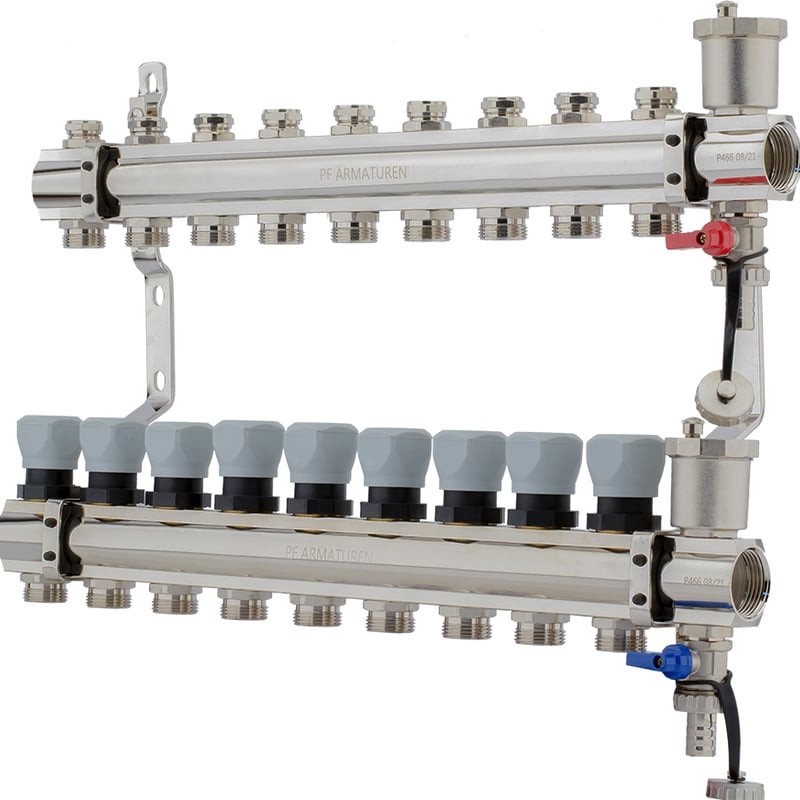 Блок коллект. с зап. клап. 1 х 3/4 9 вых. ProFactor PF MB 804.9