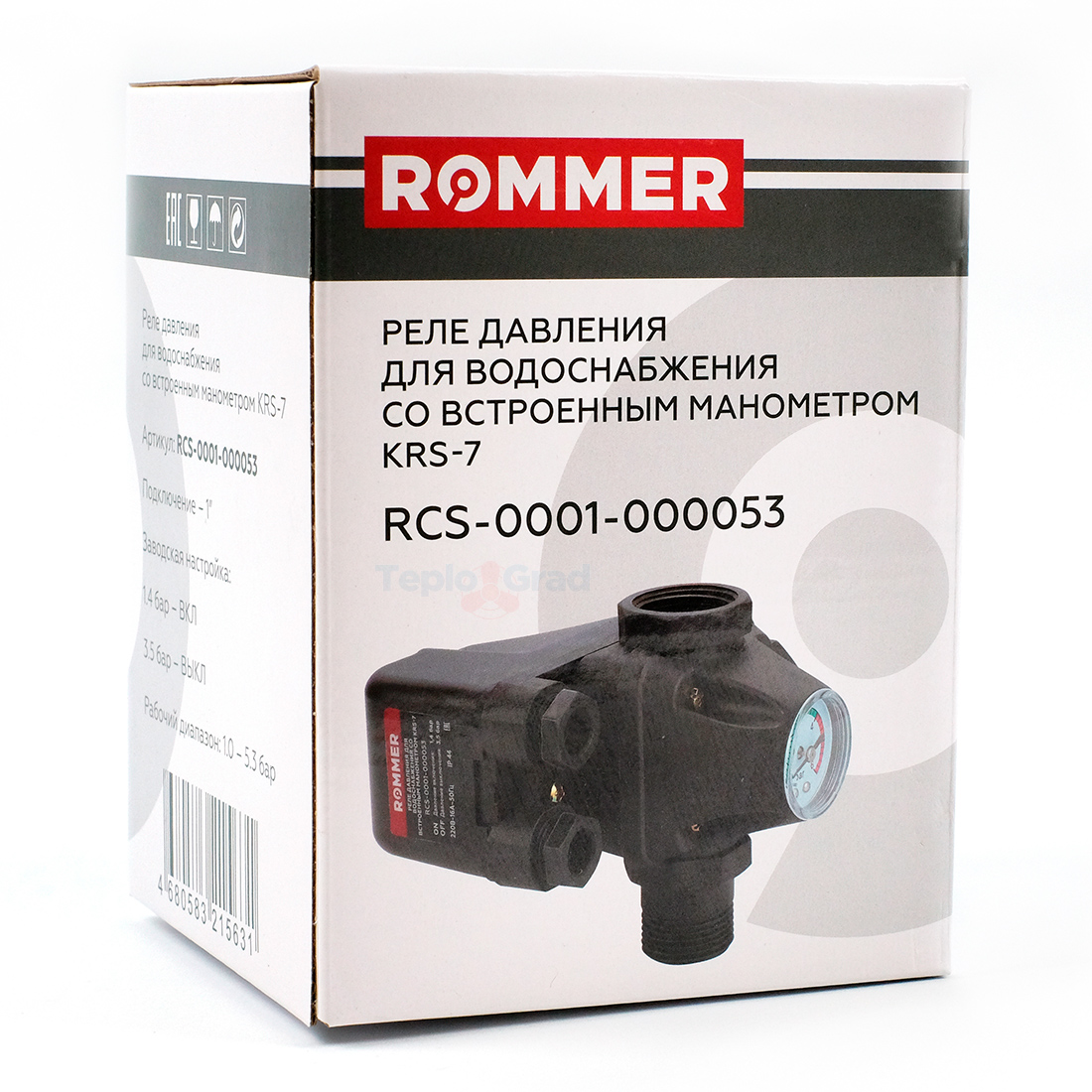 Реле давления ROMMER с манометром KRS-7 RCS-0001-000053