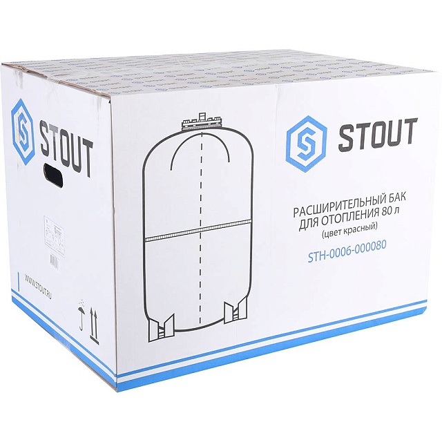 Бак расширительный 80л WRV STOUT красный STH-0006-000080