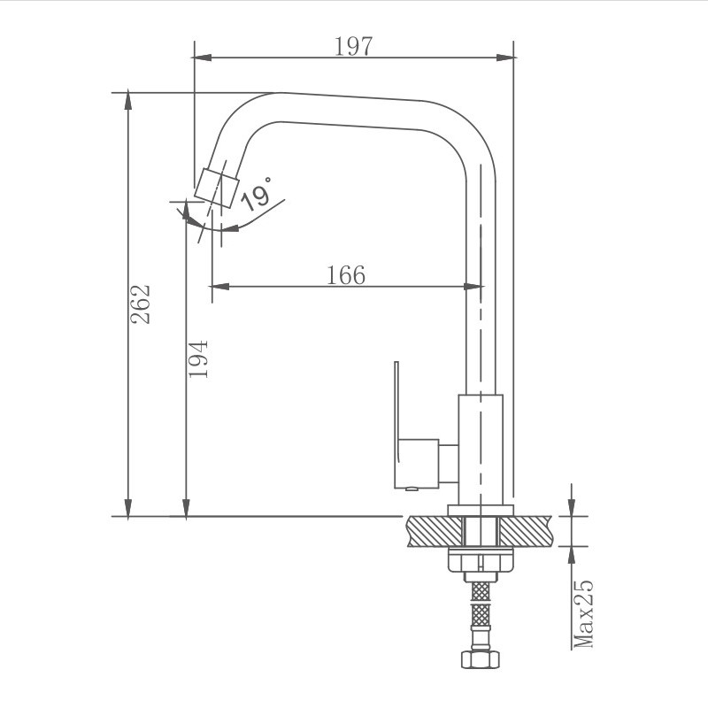 Смеситель для кухни Valfex Vela Chrome моно VF.4182
