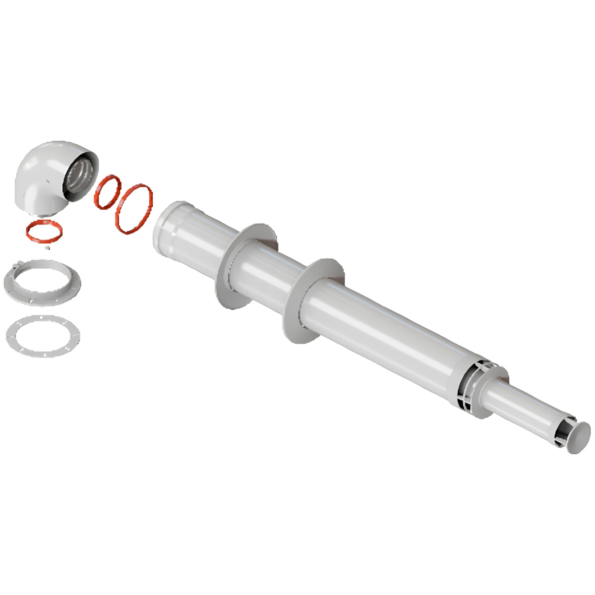 Комплект дымохода АНТИЛЕД 60/100 1000 мм ROMMER Navien, Baxi, Baltur, Viessmann, Kiturami, Mizudo
