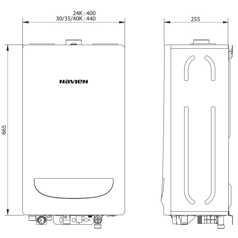 Котел газовый 24 кВт NAVIEN DELUXE ONE-24K (одноконт.) PNGB3500024L003