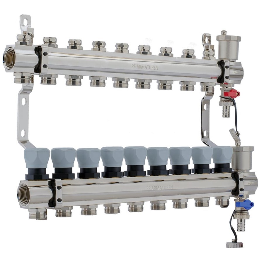 Блок коллект. с зап. клап. 1 х 3/4 9 вых. ProFactor PF MB 804.9