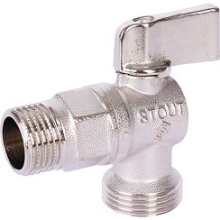 Кран шар. угловой 1/2 х 3/4НН STOUT для стиральной м. SVB-0059-001234