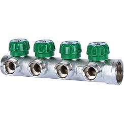 Коллектор с рег. вент. 1 х 3/4 4 вых. STOUT SMB-6850-013404