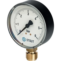 Манометр STOUT 1/2 6 бар. Dn80 SIM-0010-800615