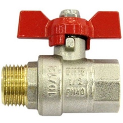 Кран шар. (бабочка) 1/2ВН (латунь) 