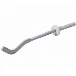 Кронштейн-сабля с дюбелем для чуг. радиаторов (белый 200мм.)