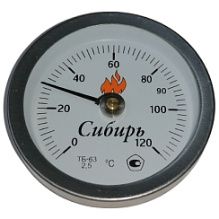 Термометр Сибирь биметал.накладной ТБП-63 120 град. L=54