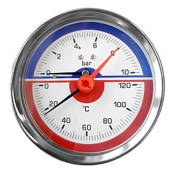 Термоманометр аксиальный SMART 1/2  10 бар. 120 град.   SMTD63H04-10/120
