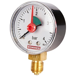 Манометр радиальный ROMMER с ук.пр. Dn50 1/4, 4бар RIM-0008-500408