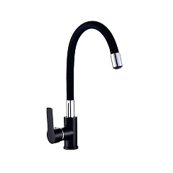 Смеситель для кухни комбинированный силиконовый с гибким изливом Valfex Estreya Black VF.70113-7
