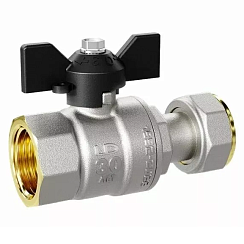 Кран шар. (бабочка) 3/4ВВ LD с накидной гайкой