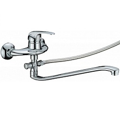 Смеситель для ванны CALORIE изогнутый излив 2033 A02- 40 см