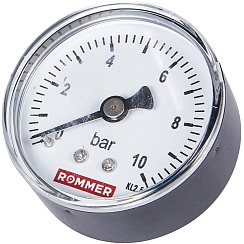 Манометр аксиальный ROMMER с ук.пр. Dn50 1/4, 10бар RIM-0009-501008