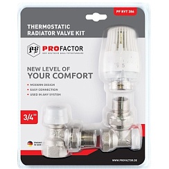Комплект радиатора термостатический угловой 3/4 ProFactor   PF RVT 388