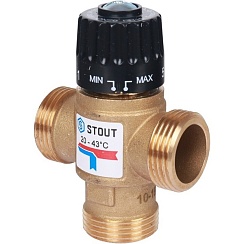 Смеситель термостатический 1 НР 20-43°C 2,6KV для ГВС STOUT SVM-0120-254325