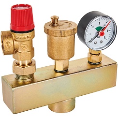 Группа безопасности котла 1 Ш-обр (3bar до 50 кВт) ROMMER железо   RVS-0004-015025