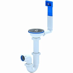 Сифон 3-1/2 с переливом мойки большой гибкий АНИ Грот A0145S