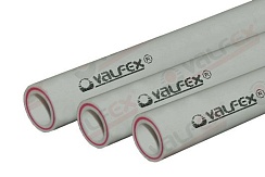 Труба стекловолокно PPR 20 (PN25) (1 метр) Valfex (серая)