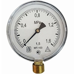 Манометр МТ100 1,6МПа G1/2 дюймовая